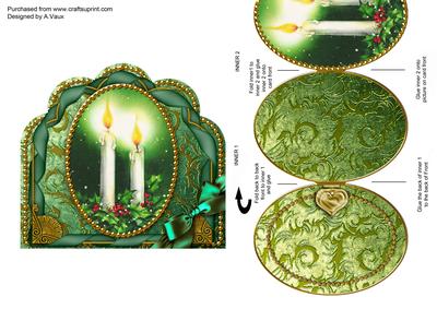 Candle Duo Ornate Scalloped Picture and Locket