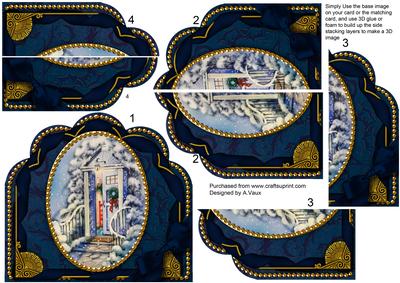 Christmas Door Ornate Scalloped Side Stacker