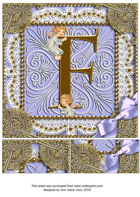 Angel F Monogram 8inch Picture Sheet