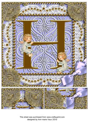 Angel H Monogram 8inch Picture Sheet