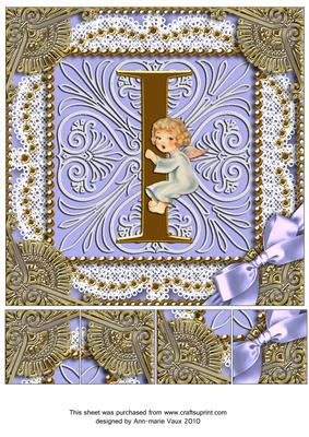 Angel I Monogram 8inch Picture Sheet