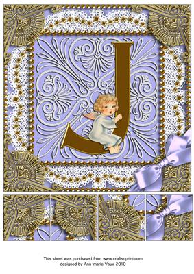 Angel J Monogram 8inch Picture Sheet