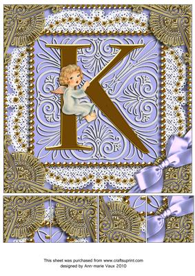 Angel K Monogram 8inch Picture Sheet
