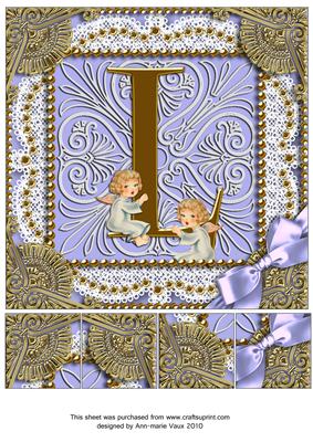 Angel L Monogram 8inch Picture Sheet