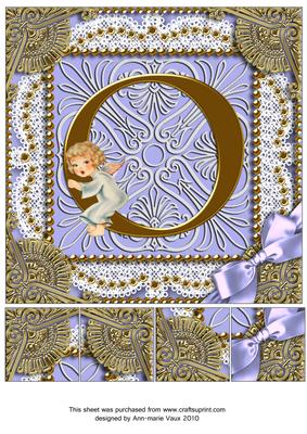 Angel O Monogram 8inch Picture Sheet