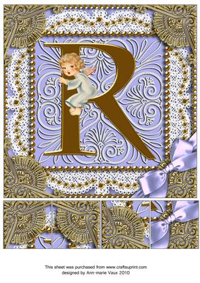 Angel R Monogram 8inch Picture Sheet