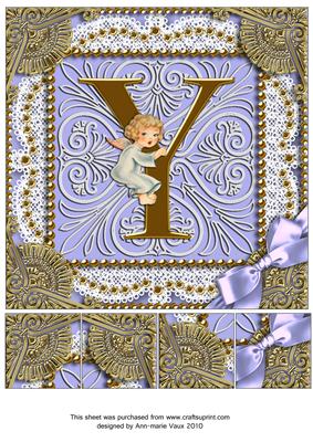 Angel Y Monogram 8inch Picture Sheet