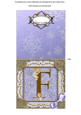 Angel F Monogram Portrait Fold Card
