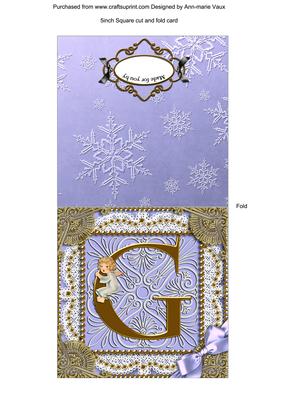 Angel g Monogram Portrait Fold Card