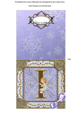 Angel I Monogram Portrait Fold Card