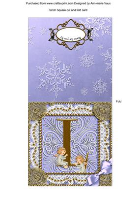 Angel L Monogram Portrait Fold Card
