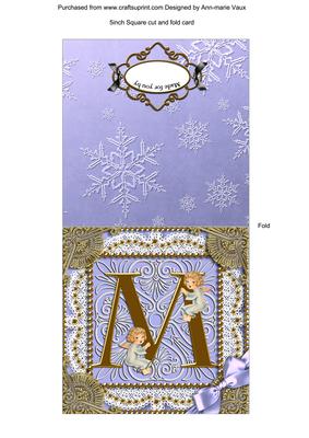 Angel m Monogram Portrait Fold Card