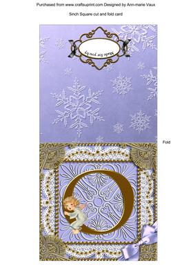 Angel O Monogram Portrait Fold Card