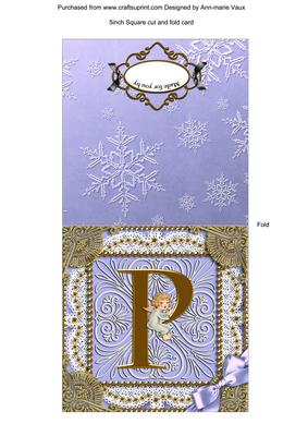 Angel P Monogram Portrait Fold Card