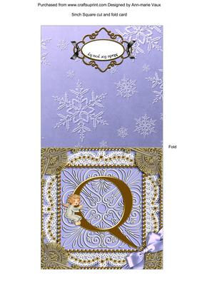 Angel Q Monogram Portrait Fold Card