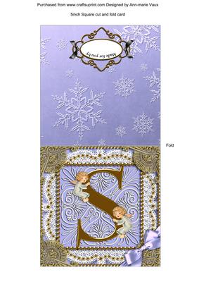 Angel S Monogram Portrait Fold Card