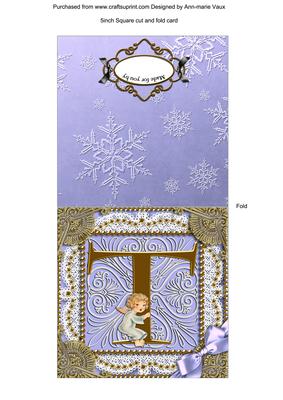 Angel T Monogram Portrait Fold Card