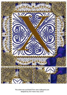 Vintage Blue x Monogram 8inch Picture Sheet