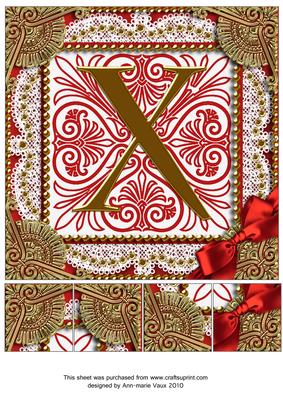 Vinatge Red x Monogram 8inch Picture Sheet
