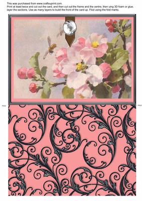 Giant Blossom1 Black Ironwork Card