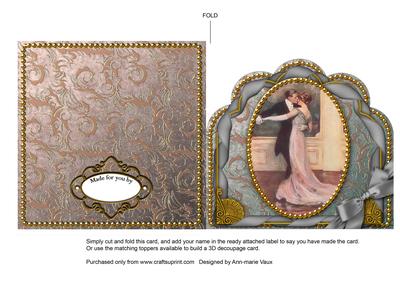 Dancing Couple Ornate Scalloped Folded Card