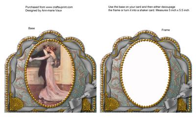 Dancing Couples Ornate Scalloped Card Front and Frame