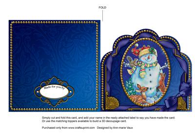 Snowman Ornate Scalloped Folded Card
