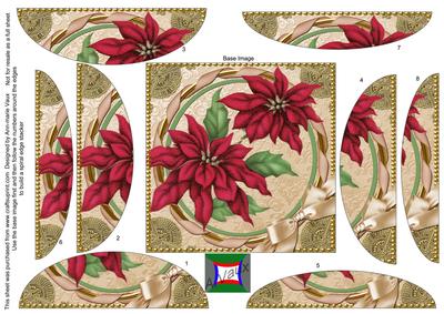 Poinsettia Gold Square Spiral Rounded Edge Stacker