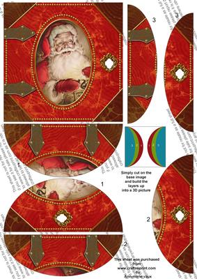 Father Christmas Book 5inch Side by Side Rounded Stacker