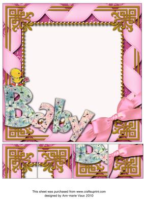 Baby Girl 8inch Fancy Frame Sheet