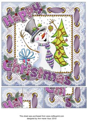 Happy Snowman 8inch Picture Sheet