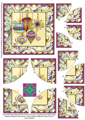 Christmas Decorations All 4 Rounded Corner Card Front