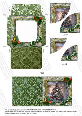 How Tree Looks Holly Card Envelope Duo Corner Stacker Aio
