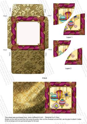 Christmas Decorations Card Envelope Duo Corner Stacker Aio