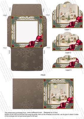 Winter Pub Lace Card Envelope Scallop Bottom Stacker Aio
