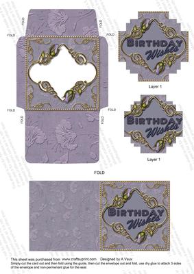 Lilac Blue Bud Mini Card Envelope Block Stacker Aio