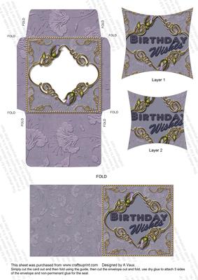 Lilac Blue Bud Mini Card Envelope Pointy Stacker Aio
