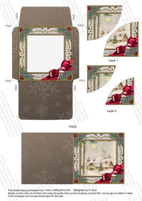 Winter Pub Lace Mini Card Envelope Duo Corner Stacker Aio