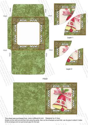 Christmas Bells Mini Card Envelope Duo Corner Stacker Aio
