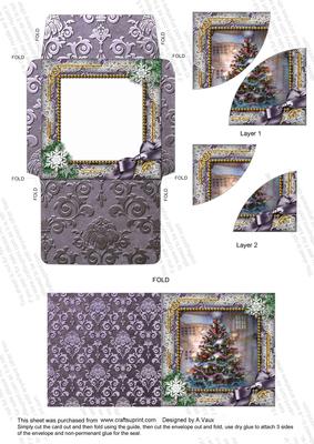 How Tree Looks Snow Card Envelope Duo Corner Stacker Aio