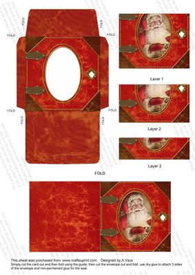 Father Christmas Book Card Envelope Bottom Stacker Aio