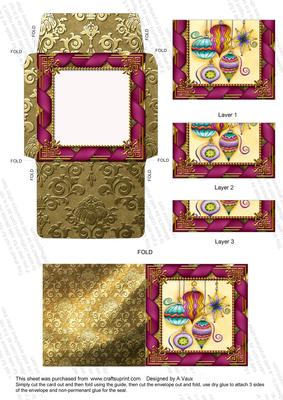 Christmas Decorations Card Envelope Bottom Stacker Aio