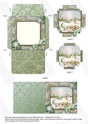 Winter Morning Snow Mini Card Envelope Block Stacker Aio