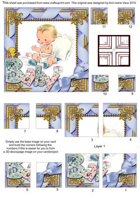 Baby Boy All 4 Corner Stacker Card Front