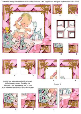 Baby Girl All 4 Corner Stacker Card Front