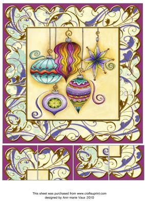 Christmas Decorations Gold 8inch Picture Sheet