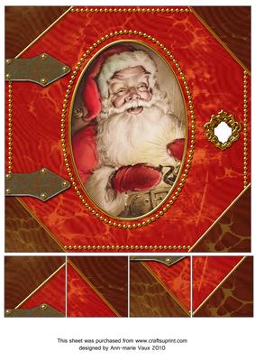 Father Christmas Book Gold 8inch Picture Sheet