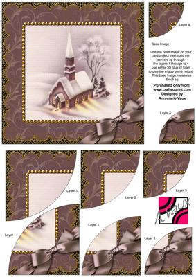 Church Lights on Scallop 6in Duo Corner Stack Card Front