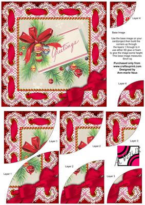 Greetings Eyelet Lace 6in Duo Corner Stack Card Front