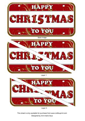 Red Gold Happy Christmas Number Plate Dl Corner Stacker
